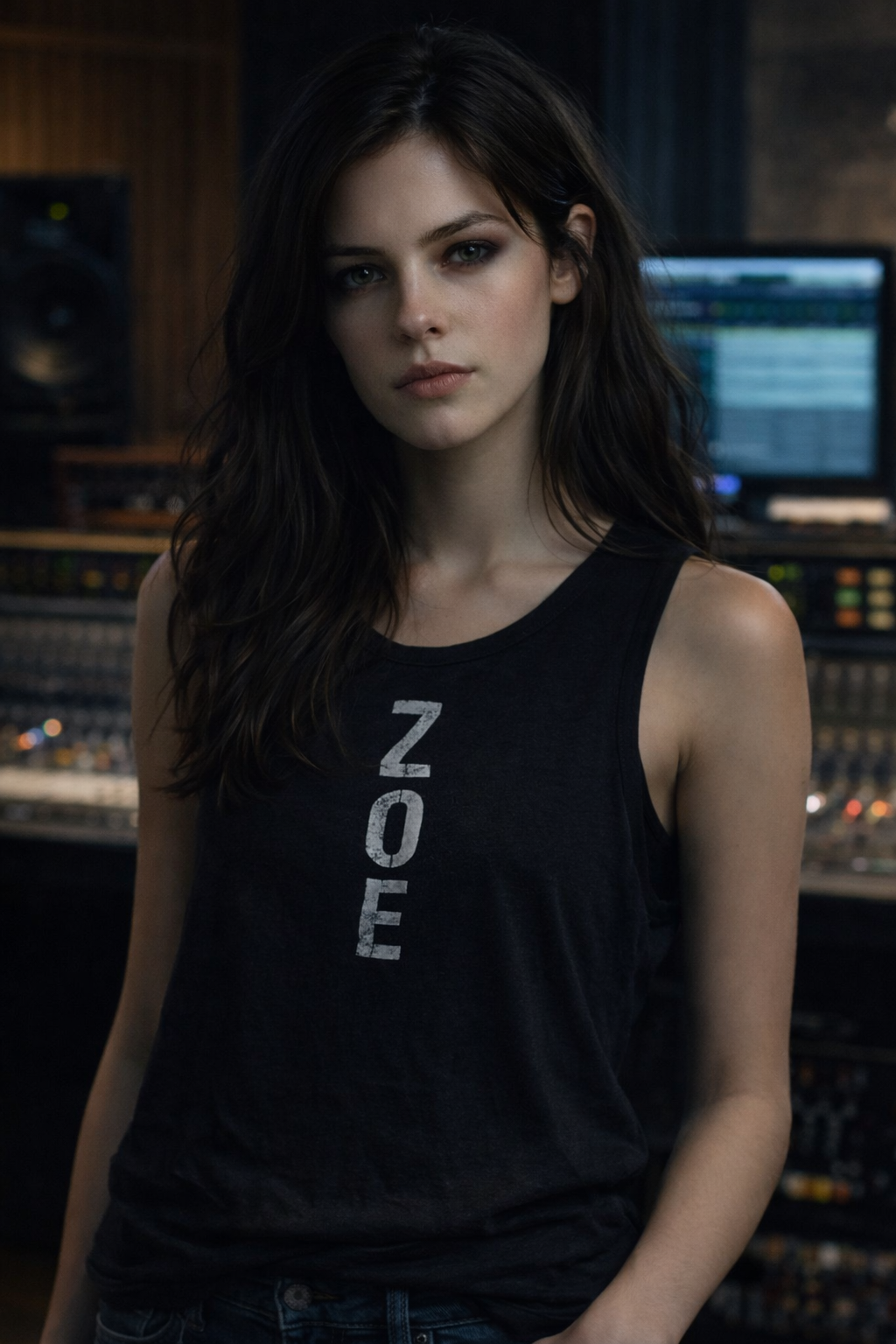 Zoe Brooks w studiu nagraniowym